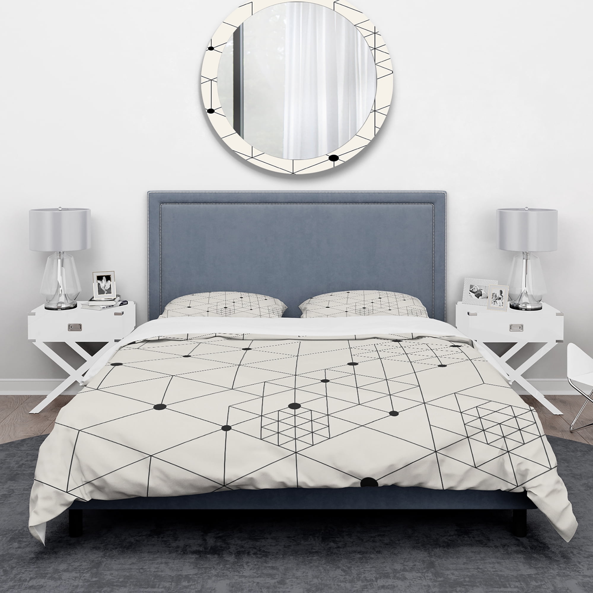 Designart 'Geometric Triangular Composition' Mid-Century Modern Duvet Cover Set