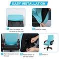 thumbnail image 4 of PiccoCasa Swivel Computer Chair Cover Stretch Office Slipcovers Large Size Lake Blue, 4 of 7