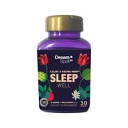Dream Spell 3D Natural Mind Calming & Sleep Aid - Soothes an Alert Mind, No Next-Day Grogginess- Drug-Free with 3Mg Melatonin, GABA, Hops & more - Restful Nights, Refreshed Mornings - 30 Caps