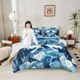 thumbnail image 4 of Castle Fairy Boys Girls Floral Crane Twin Comforter Sets,Japanese Style Bedding Set, 4 of 8