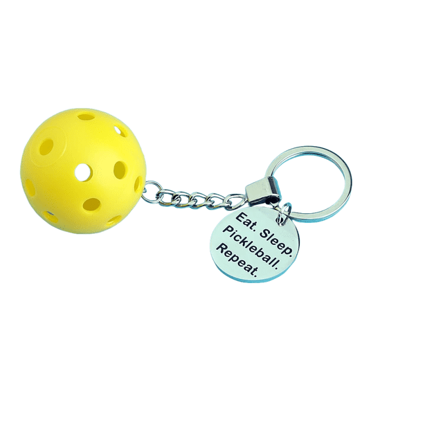 Llavero Pickleball con bola amarilla y Eat Sleep Pickleba