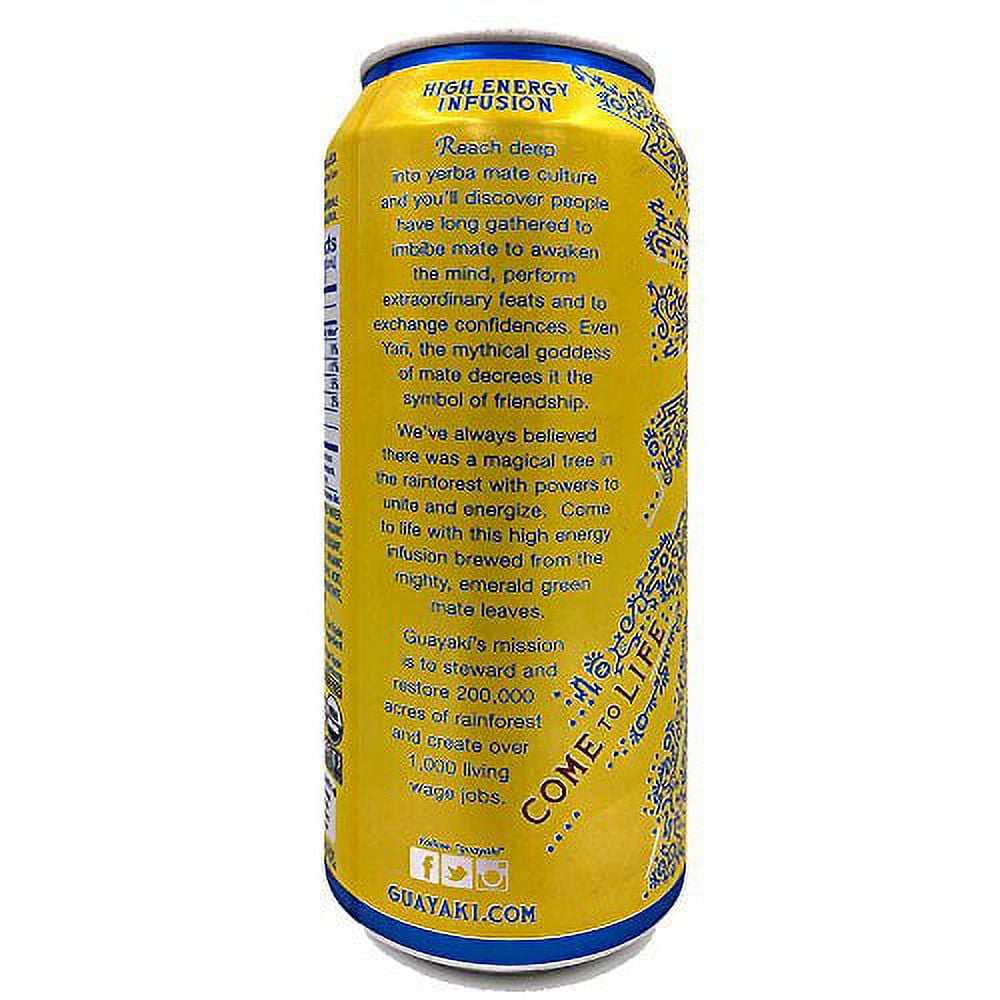 Guayaki Yerba Mate, Clean Energy Drink Alternative, Organic Bluephoria, 15.5oz Pack of 12, 150mg Caffeine