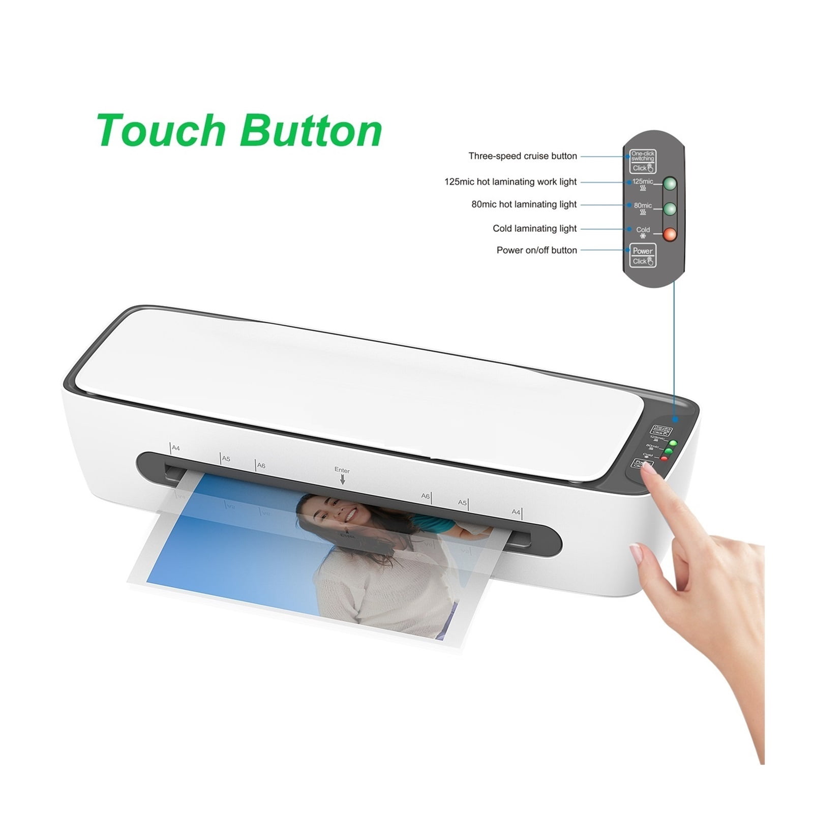 SL688 Desktop Laminator Machine Set A4 Size Multifunctional Hot and Cold Lamination 2 Roll System 9 Inch Max Width