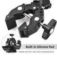 thumbnail image 1 of Light Super Clamp Mount Double Camera Clamp with Dual Ball Head Cold Shoes 1/4 Inch  Locating Holes Action Camera Mount for Desk Light Stand Photography Reflector Boom Stand, 1 of 7