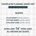 thumbnail image 4 of Sleepdown 100% Cotton Flannel Sheets Queen Size Bed Sheets Set with Deep Pockets, Brushed Flannel with Elastic Fitted Sheet Set, Soft & Cozy Sheets - 4 Piece Bedding and Pillowcase set - Grey Plaid, 4 of 7