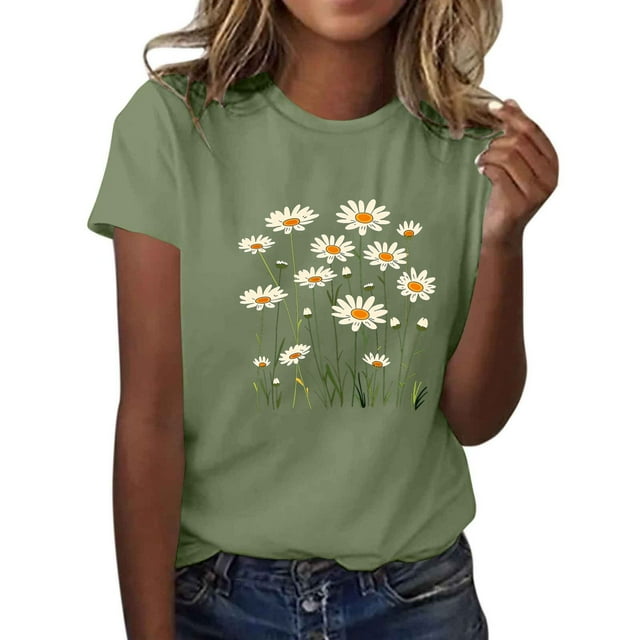 Yhmxh T-shirts pour Femmes T-shirt Imprimé pour Amoureuse Col Rond Manches Courtes Hauts d'Été pour Femmes T-shirts d'Été sous-Vêtements T-shirts pour Femmes