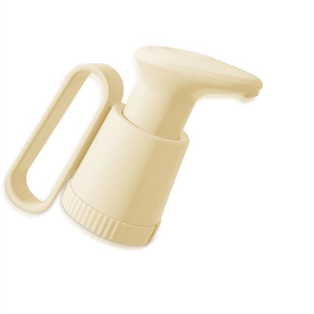 Bewildely Tapón dispensador de salsa de 1 pieza, tapón dispensador de aceite, boquilla de bomba de salsa, dispensador de plástico PP tipo empuje para Cocina y Comedor beige Bewildely HA007708-01