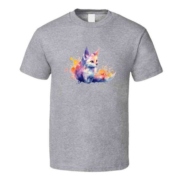 Colorful Cat Watercolor Tee Colorful Cat Lover Tshirt Feline Novelty T Shirt