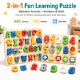 thumbnail image 2 of Rirool Wooden Alphabet Puzzle Board Game for Kids, Montessori Color Matching Learning Toy, Early Education Fine Motor Skills Activity, Preschool Classroom Gift for Boys Girls Ages 3+, 2 of 8