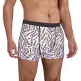 thumbnail image 5 of Men's Boxer Briefs, Lavender Flowers Leaves Soft Comfy Mens Underwear Boxer Briefs Breathable With Widen Waist, 5 of 7
