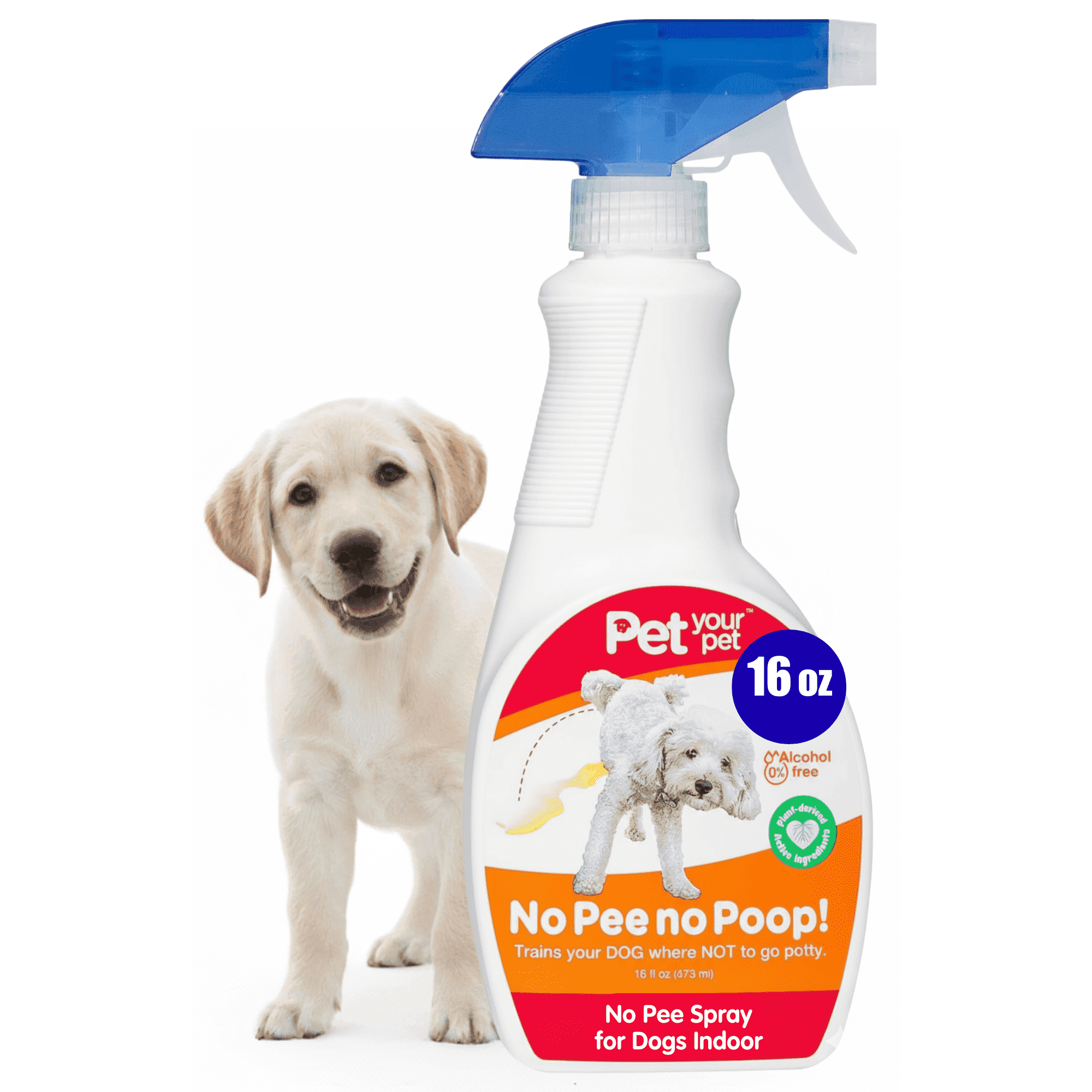 Pet Your Pet No Pee No Poop Dog Urinating Deterrent Spray, 16 fl oz – Non-Toxic, Safe for Indoor & Outdoor Use