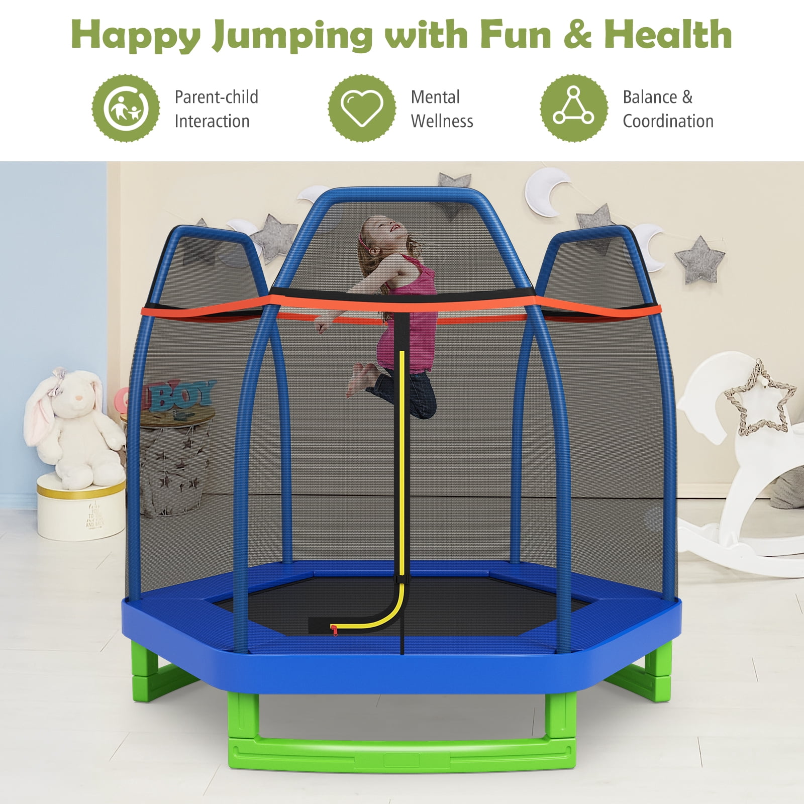 Infans 7FT Kids Trampoline Outdoor Indoor Recreational Bounce Jumper