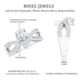 thumbnail image 5 of Rosec Jewels Lab Grown Diamond Designer Engagement Ring, EF-VS Quality - Ready To Gift, 925 Sterling Silver, US 4.00, 5 of 8