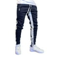 thumbnail image 2 of HAXMNOU Men Drawstring Track Pants Sport Jogging Bottoms Joggers Gym Sweatpants Trousers Navy XXL, 2 of 6
