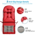 thumbnail image 5 of Millsilo Outdoor Rocking Chair Cushion 44" x 19" x 4", Summer Patio High Back Rocker Cushion, Water-Resistant, UV Fade-Resistant, Non-Slip Bottom, Red, 5 of 8