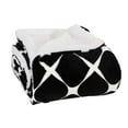 thumbnail image 2 of Micro-Sherpa 50" X 60" Ultra Plush Design Throw/Blanket (50 x 60) Milano Trellis Black, 2 of 5