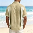 thumbnail image 4 of Uwinwear Men's Vintage Bowling Shirt Short Sleeve Button Down Summer Beach Shirts Hawaiian Vacation Lightweight Tops Breathable Casual Wear,Khaki,L, 4 of 4