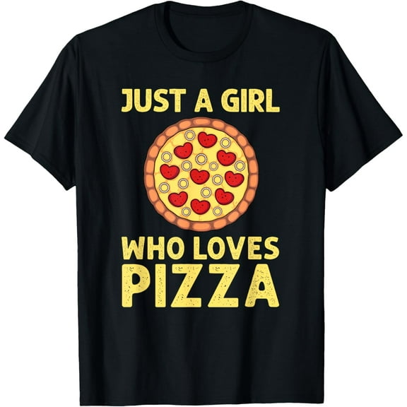 Funny Girls Pizza Lovers Gift Women Kids Cool Pizza Love T-Shirt