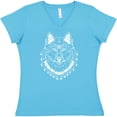 thumbnail image 3 of Inktastic Tribal Wolf Head Women's V-Neck T-Shirt, 3 of 5