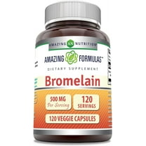 Amazing Formulas Bromelain 500 Mg (2400 GDU) Per Serving 120 Veggie Capsules Supplement | Non-GMO | Gluten Free | Ideal for Vegetarians