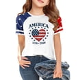 thumbnail image 2 of Grblisyd 4th of July Girls Shirts Size 10-12 American Flag T-Shirts250 Anniversary USA Graphic Independence Day Crew Neck Short Sleeve Outfit for Kids, 2 of 6