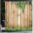 thumbnail image 4 of Ambesonne Rustic Shower Curtain, Wooden Garden Fence, 69"Wx84"L, Green Brown, 4 of 5