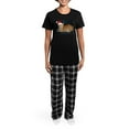 thumbnail image 4 of CafePress - Christmas Orange Tabby Cat Pajamas - Women's Short Sleeve Print T-Shirt and Pants Dark Cotton Pajama Set, 4 of 7
