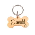 thumbnail image 3 of Dog Tags for Dogs Personalized - Custom Stainless Steel Bone Shaped Dog Tag - Dog Name Tag with Funny Paw Icon Design [Rose Gold, L, Front & Back Engraving], 3 of 12
