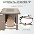 thumbnail image 6 of YYAo 42" Outdoor Fire Pits with Lid, Ceramic Tabletop, Lava Rocks and Rain Cover, Fire Pits with 30,000 BTU Auto-Ignition for Backyard, Gray, 6 of 7