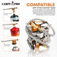 thumbnail image 4 of Campy Pro 6800W Portable Windproof Camping Stove - Foldable Backpacking Stove with Piezo Ignition, Fuel Canister Adapter & Carry Case for Outdoor Cooking, Hiking & Picnics, 4 of 9