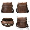 thumbnail image 5 of Men’s Genuine Cowhide Leather Crossbody Shoulder Bag with Adjustable Strap, Multi-Pocket Design Fits 9.7-Inch iPad, 5 of 15