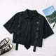 thumbnail image 4 of Conjunto de dos piezas de ropa de calle para estudiantes, pantalones Cargo rectos de cintura alta con cinta, camisa holgada de manga corta con lazo, primavera 2024, 4 of 5