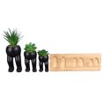 thumbnail image 2 of Artificial Succulent Plant, Potted prosthetic Plant Ceramic Pot Cute Human Shaped  for Coffee Table, 2 of 7