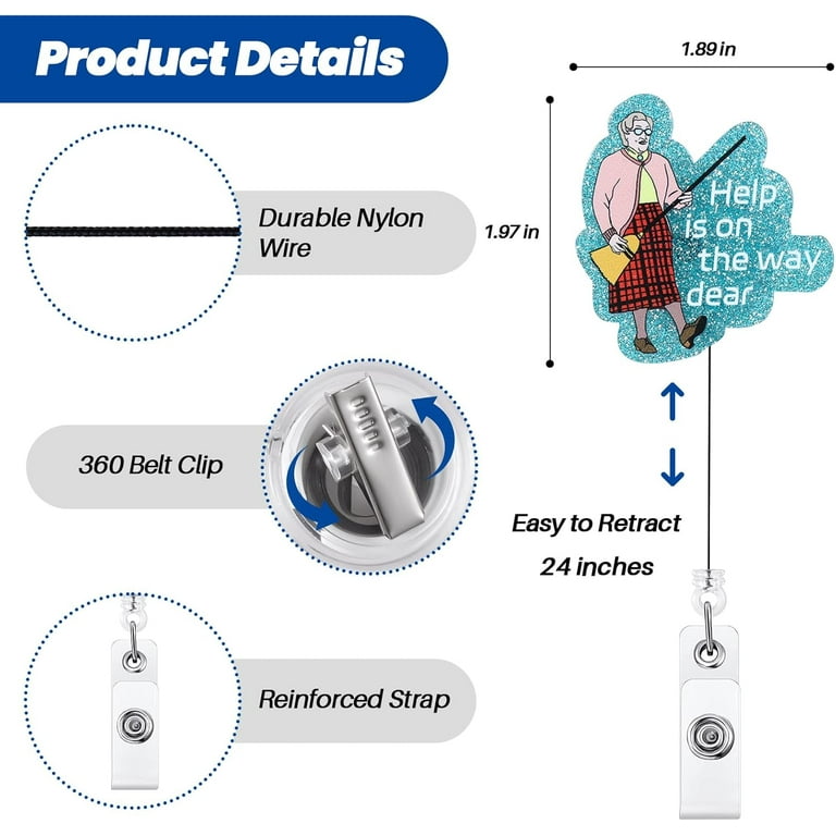 Nurse Badge Reel Set - Horizontal & Vertical Glitter Acrylic Badge Holders With Swivel Clip For CNA, LPN, RN