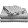 thumbnail image 2 of 800 Thread Count 100% Egyptian Cotton Sateen Weave - 4 Piece Bed Sheets, Silver Stripe - Queen Size, Luxury Premium Hotel Quality Sheet Set, Fits mattresses Upto 18” deep Pocket, 2 of 6