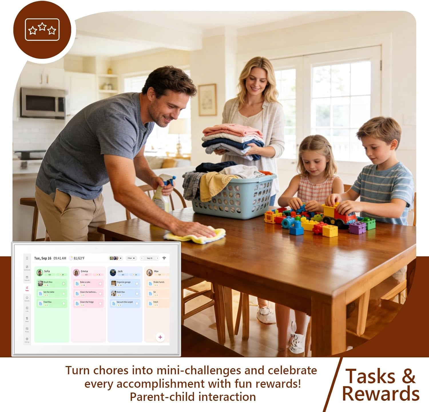 10.1 Inch Smart Digital Calendar – HD Touchscreen Family Planner & Calendar with Chore Chart & Meal Planner