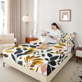 thumbnail image 4 of Homewish Teenagers Tree Leaves 4pcs Bed Sheets,Retro Vintage Aesthetic King Sheets,Botanical Planst Super Cozy Sheet Set,Luxury Bedroom Decor, 4 of 7