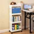 thumbnail image 5 of 2-Tier Mobile Under-Desk Storage Cart with Wheels - Sturdy, Space-Saving Organizer for A4 Files, Books, Snacks - Versatile Use in Office, Kitchen, Living Room - Durable New Material Construction,, 5 of 5