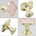 thumbnail image 3 of 6 Pcs Four-Leaf Drawer Pulls Knobs, Gold Dresser Cabinet Knobs Pulls for Kitchen Cabinet Cupboard Door Furniture Decorative, Pink, 3 of 9