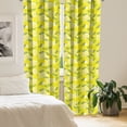 thumbnail image 2 of Ambesonne Spring Curtains, Fresh Lemons with Leaves, Pair of 28"x95", Yellow Fern Green, 2 of 5