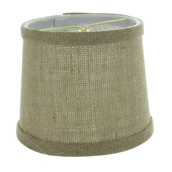 6 Inch Burlap with Trim Drum Shaped Chandelier Lampshade