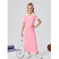 thumbnail image 6 of PureChapter Girls' Clothing Sets Short Sleeve Polo Crop Tops Slit Maxi Skirt Cotton 2 Piece Casual Girls Summer Outfits, 6 of 9