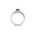 thumbnail image 3 of Gem & Harmony 2/5 Carat (Ctw) Amethyst Heart Promise Ring in Sterling Silver for Women, 3 of 6