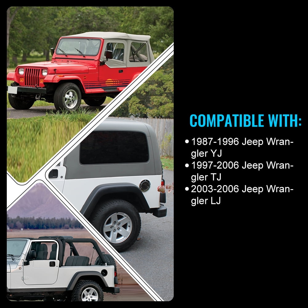 KOJEM Rear Bumper, Fit for 1987-2006 Jeep Wrangler TJ YJ LJ, Off-Road W/Tire Carrier&D-Rings
