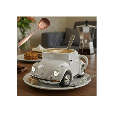 

Beetle Shaped Coffee Mug - Handmade Ceramic Beetle Shaped Coffee Mugs Funny Car Shaped Drink Mug for Car Fans Unique Tea Cup for Home Office Decor (yellow)