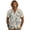 Blue Swallows Leaf, variant on Xixirimido Blue Tie-dye Print Men's Cuban Collar Linen Shirt, Short Sleeve Casual Button Down Summer Beach Vacation Shirts, Small