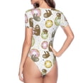 thumbnail image 4 of Naloa Donut Sloth Women's Short-Sleeved Onesie, One-Piece Swimsuit for Parties, dates, clubs - Large, 4 of 9