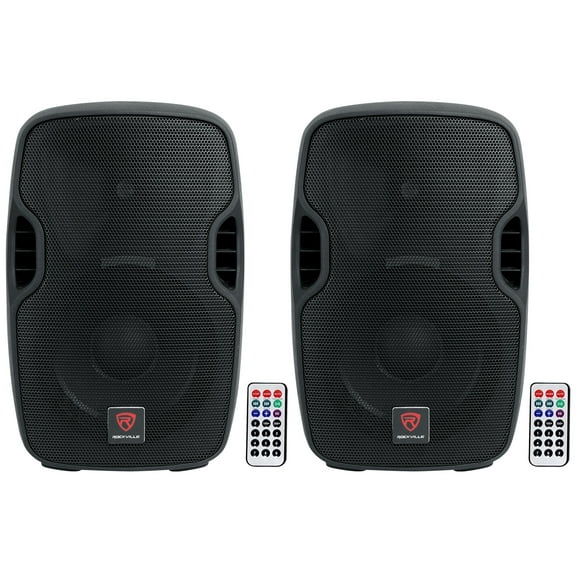 (2) Rockville BPA10 10" Professional Powered 400 Watt DJ PA Speakers w/Bluetooth