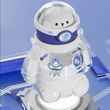 

Kids Drinking Bottle Water Jug Kids Straw Bottle for Fitness Hiking Cycling White