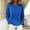 Blue, variant on Women's Mesh Long Sleeve Tops Boat Neck Translucent Mesh Top Lightweight Crochet Knit Tops Blue